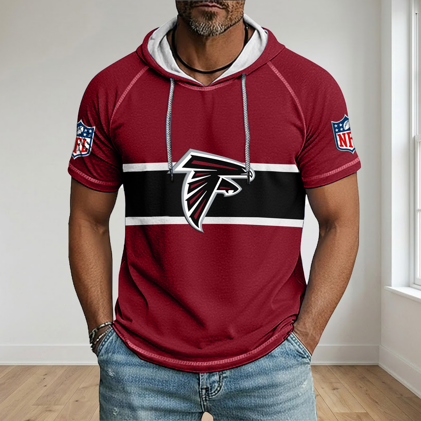 NFL x ATL Best Dad Hooded Short Sleeve Shirt HLP 230426 HLPHUONG