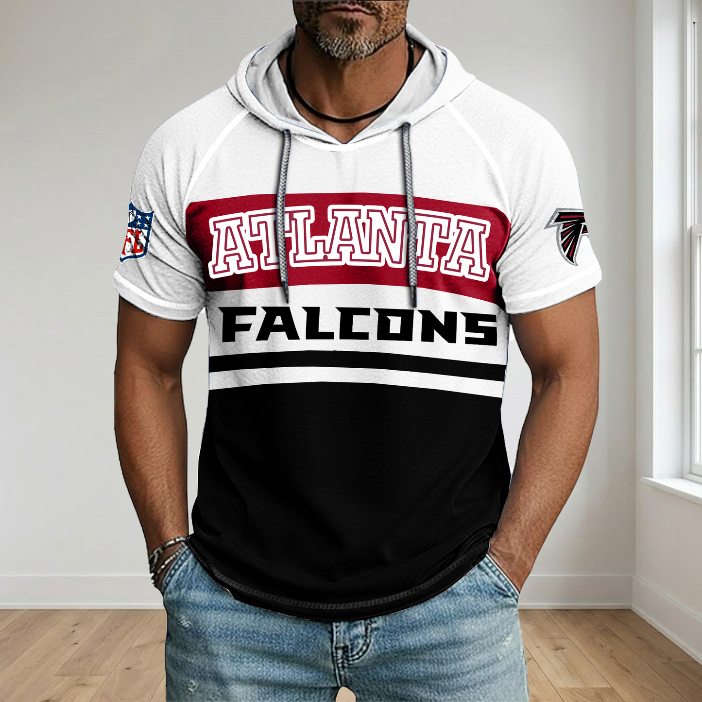 NFL x ATL Football Hooded Short Sleeve Shirt HLP 280426 HLPHUONG
