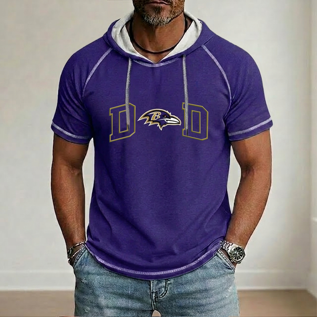 NFL x BAL Dad Hooded Short Sleeve Shirt HLP 280426 LBN