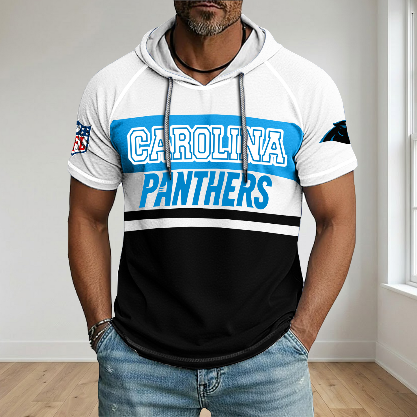 NFL x CAR Football Hooded Short Sleeve Shirt HLP 280426 HLPHUONG