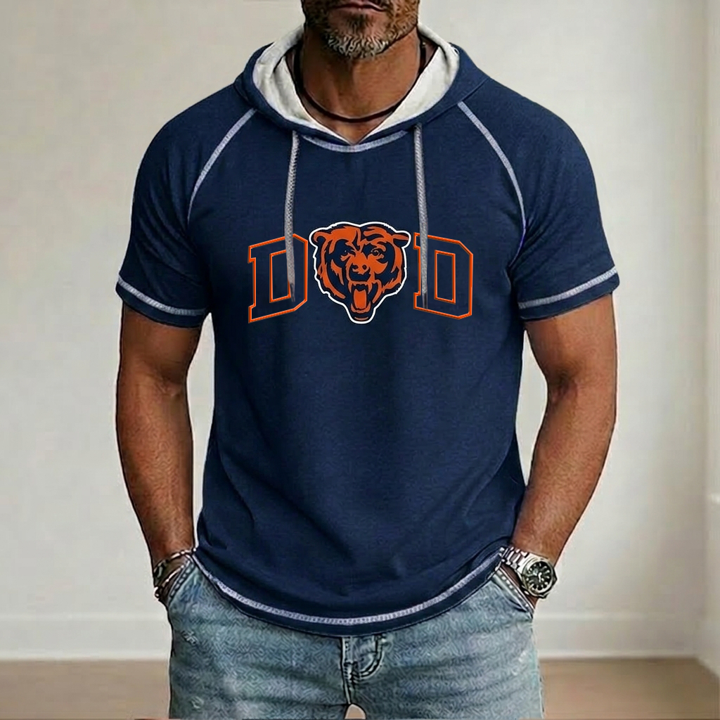 NFL x CHI Dad Hooded Short Sleeve Shirt HLP 280426 LBN