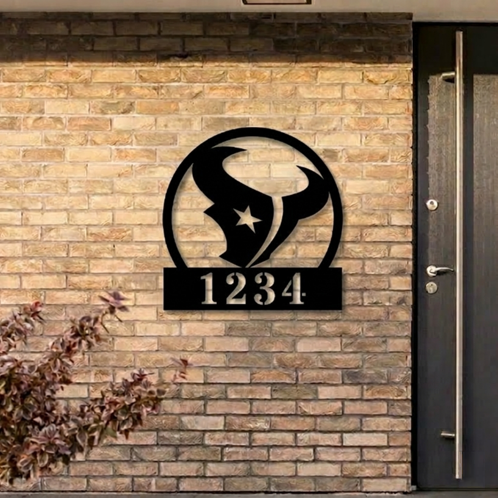 NFL x HOU Custom Address Metal Sign HLP 40526 HLPHUONG