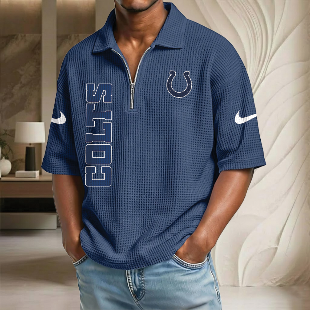 NFL x IND Waffle Half-Zip Polo Shirt HLP 070326 HLPHUONG