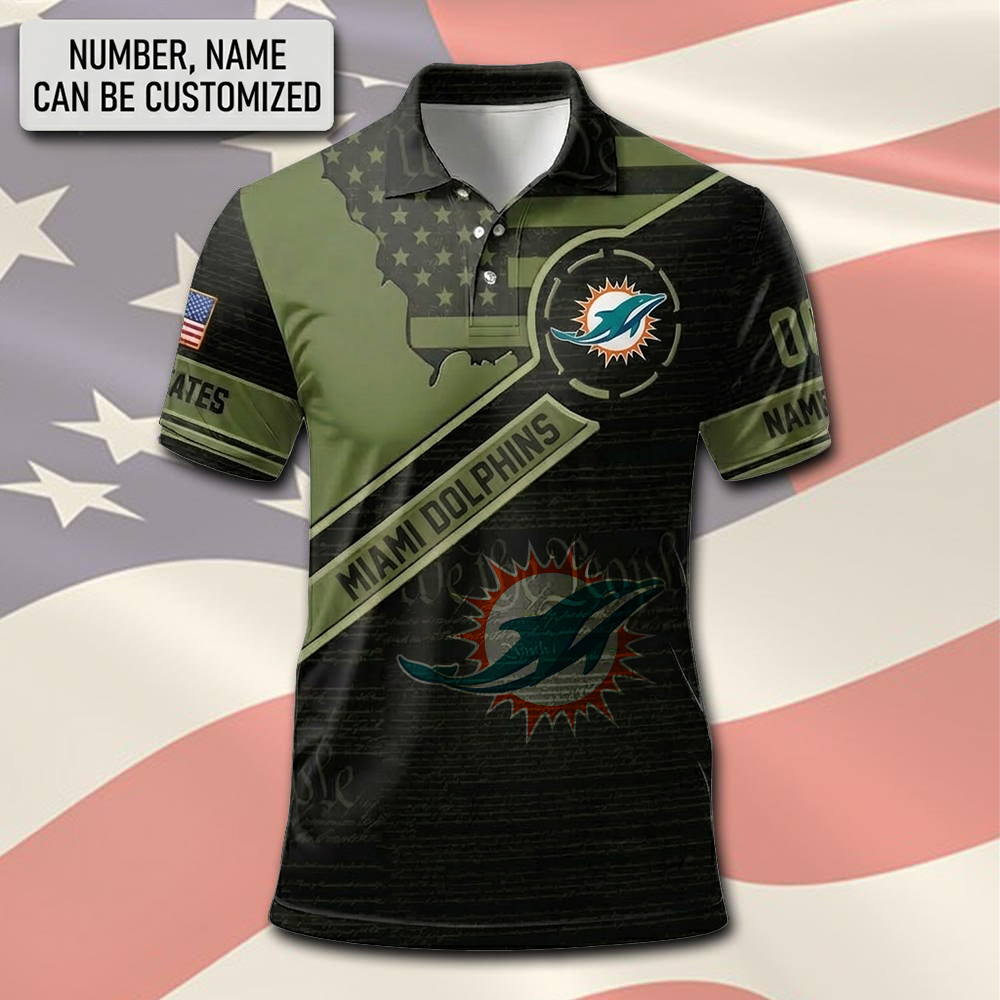 NFL x MIA Army Custom Premium Polo Shirt HLP 310326 LBN