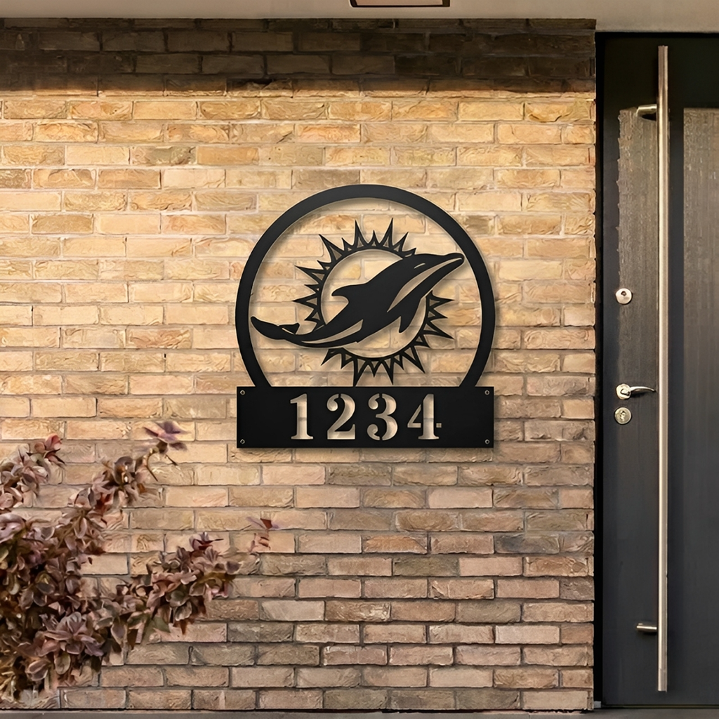 NFL x MIA Custom Address Metal Sign HLP 40526 HLPHUONG