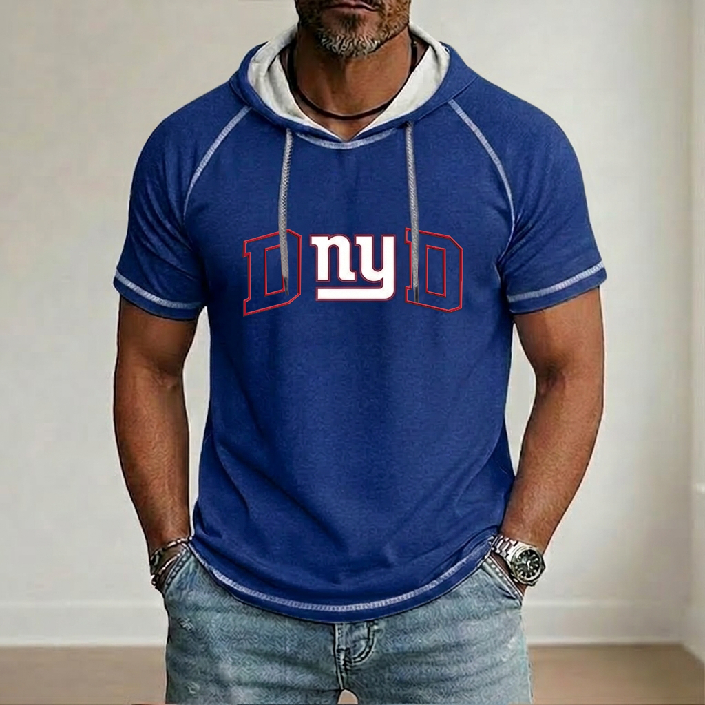 NFL x NYG Dad Hooded Short Sleeve Shirt HLP 280426 LBN