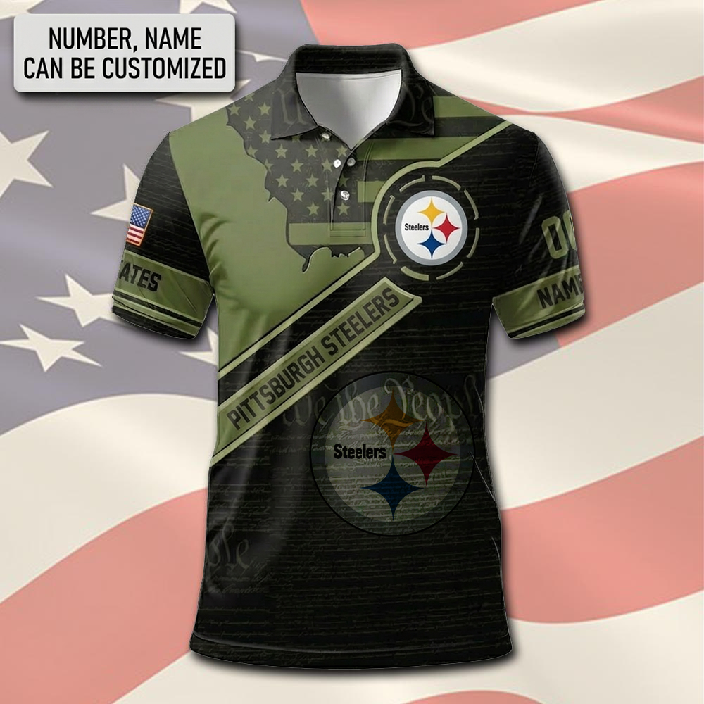 NFL x PIT Army Custom Premium Polo Shirt HLP 310326 LBN