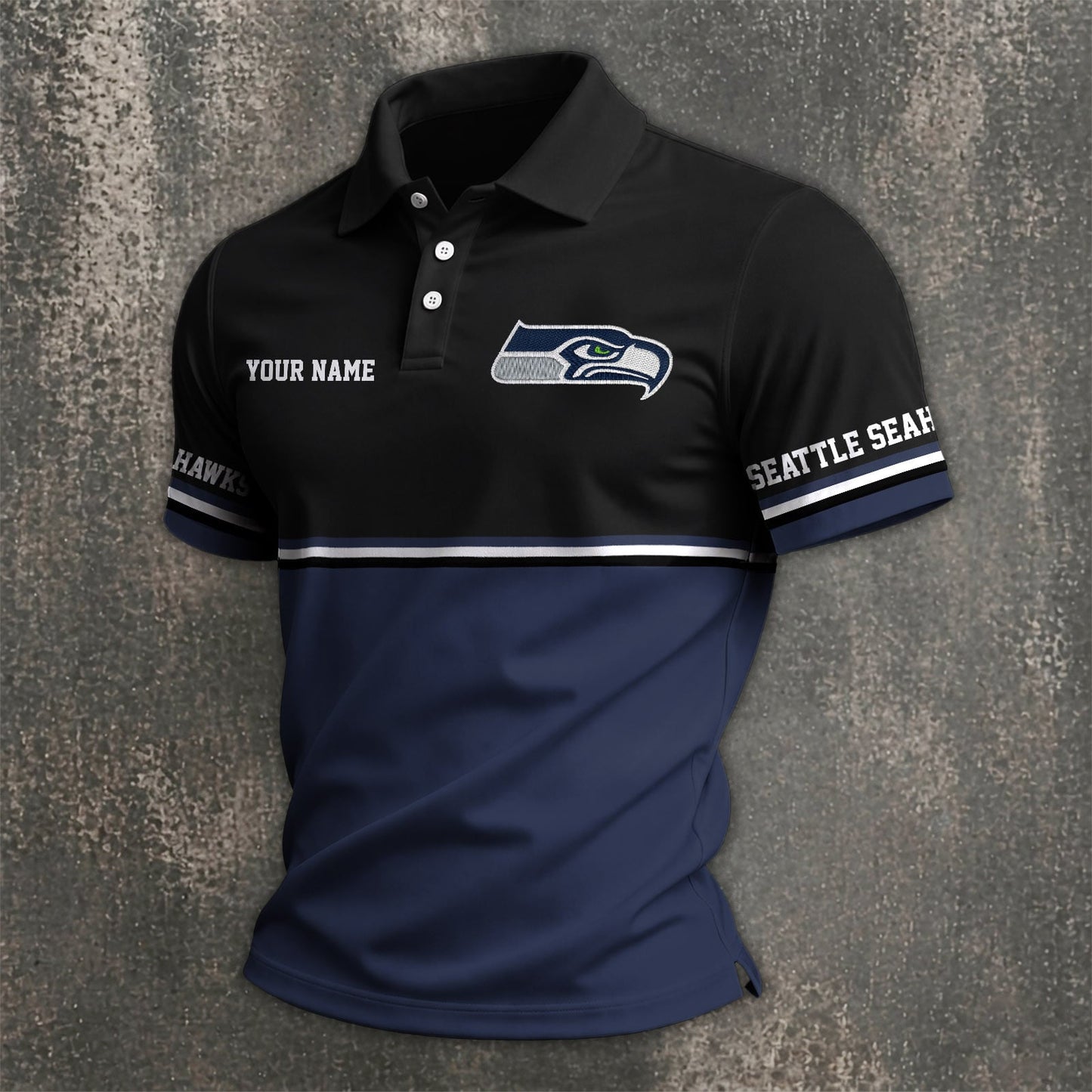 NFL x SEA Custom Name Premium Polo Shirt HLP 040526 HLPHUONG