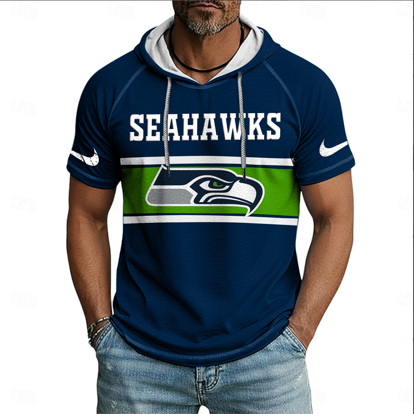 NFL x SEA Hooded Short Sleeve Shirt HLP 020426 HLPHUONG