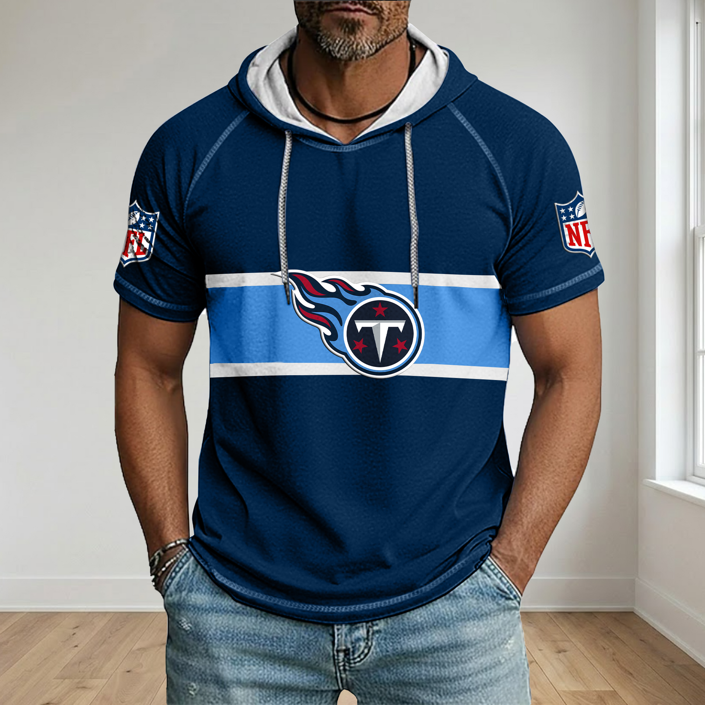 NFL x TEN Best Dad Hooded Short Sleeve Shirt HLP 230426 HLPHUONG