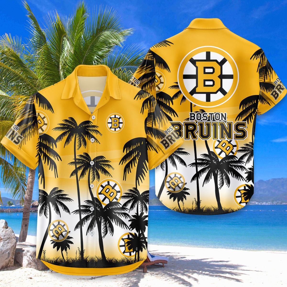 NHL x BOS Coconut Tree Hawaiian Shirt HLP 080426 HLPHUONG