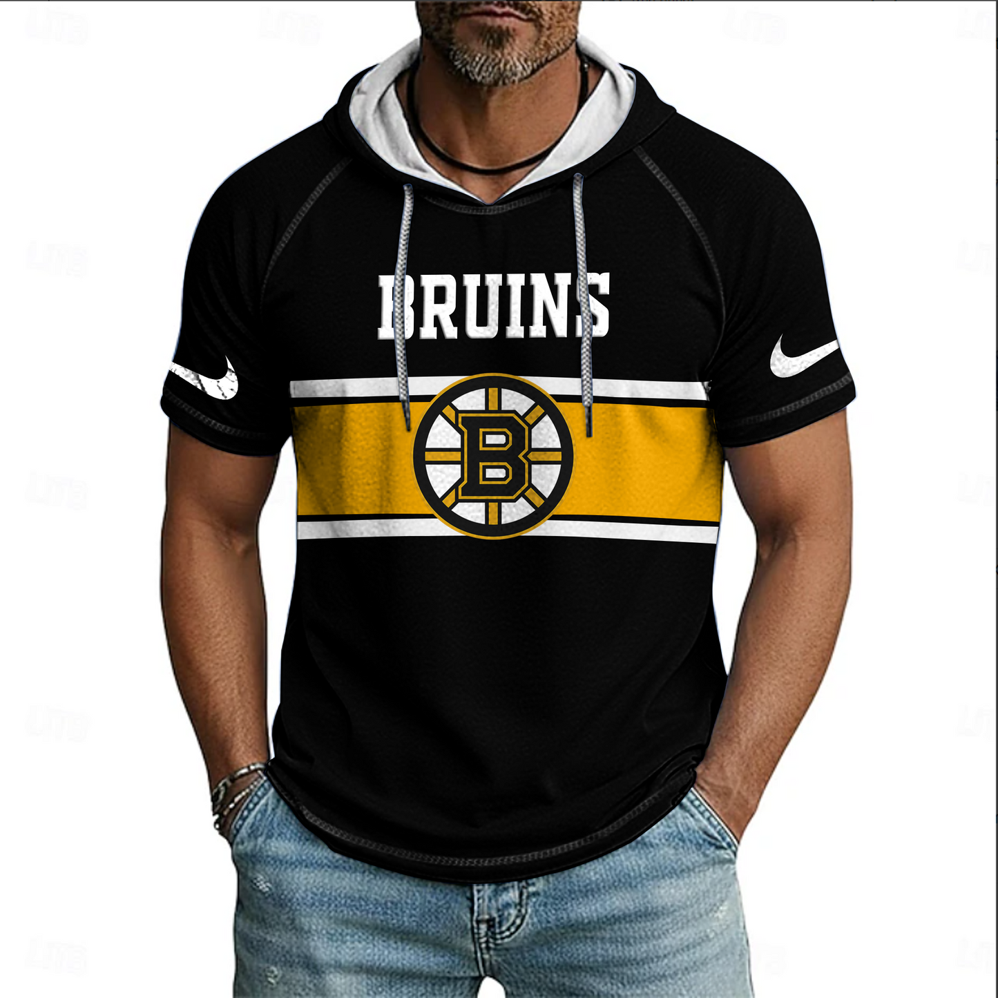 NHL x BOS Hooded Short Sleeve Shirt HLP 070426 HLPHUONG 1