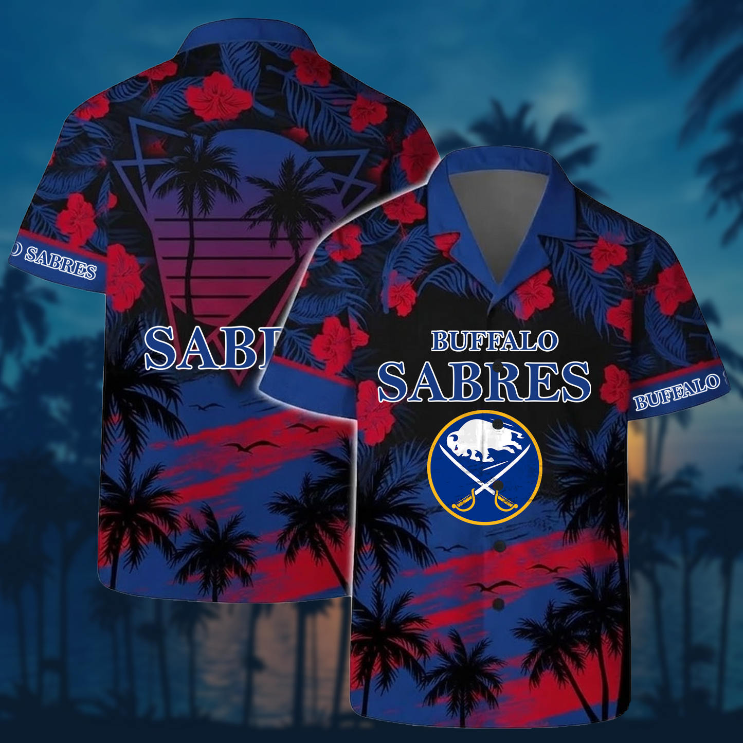 NHL x BUF Sunset Hawaiian Shirt HLP 40426 HLPHUONG