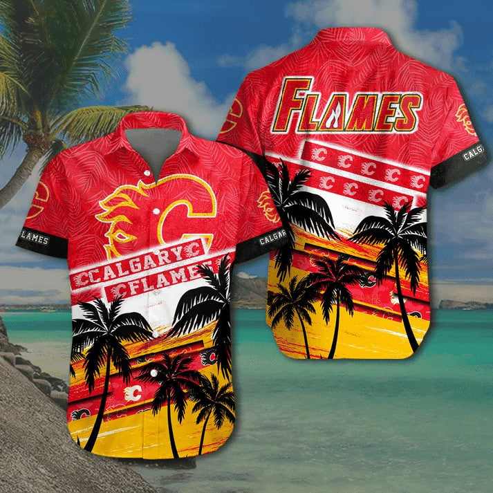 NHL x CAL Coconut Tree Hawaiian Shirt HLP 00426 LBN