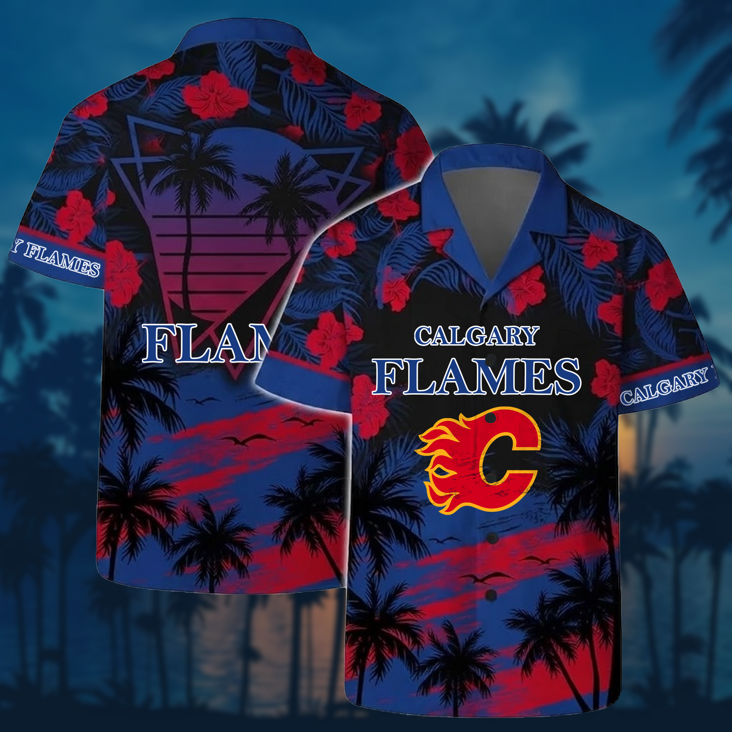 NHL x CAL Sunset Hawaiian Shirt HLP 40426 HLPHUONG