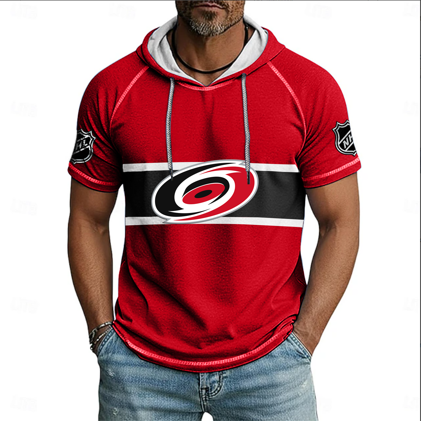 NHL x CAR Hockey Hooded Short Sleeve Shirt HLP 220426 HLPHUONG