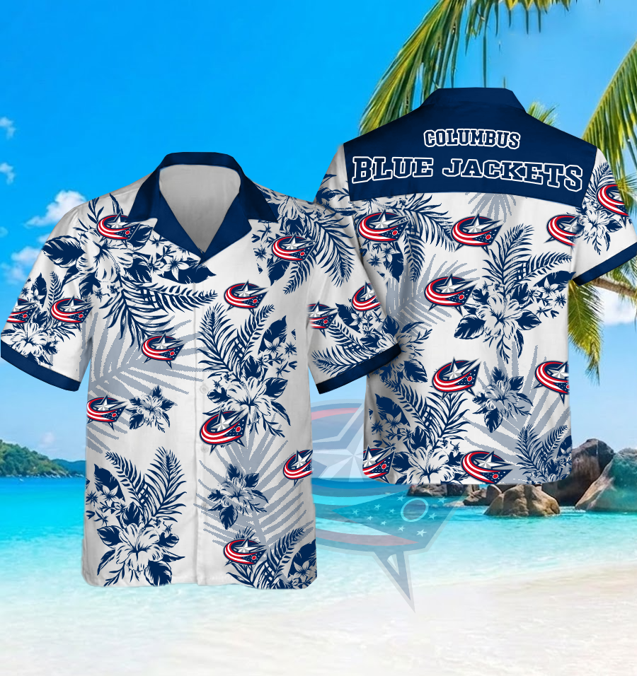 NHL x CBJ Beach Hawaiian Shirt HLP 60426 HLPHUONG