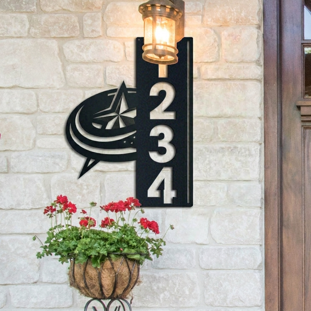 NHL x CBJ Custom Address Metal Sign HLP 40526 LBN