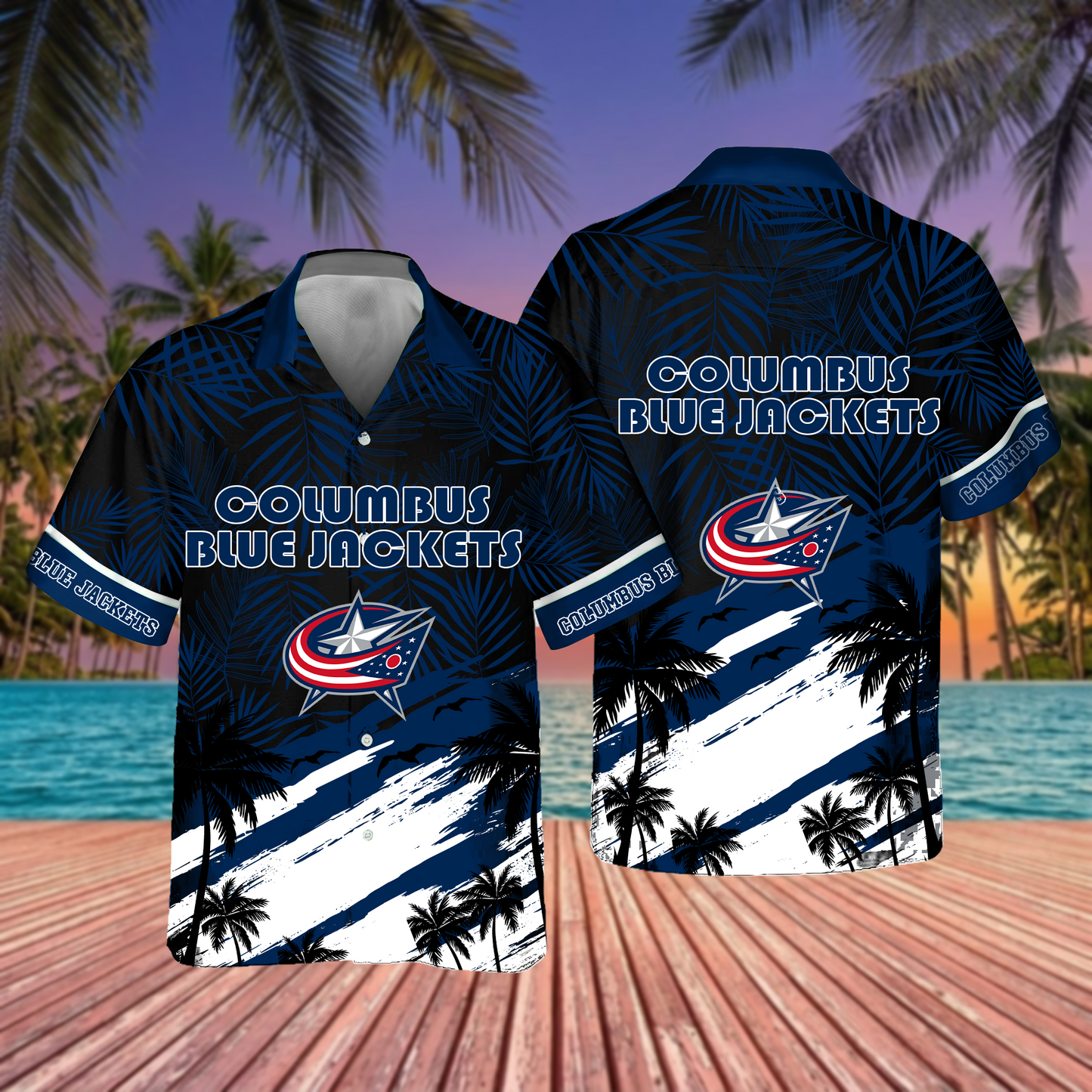 NHL x CBJ Hockey Summer Hawaiian Shirt HLP 70426 HLPHUONG