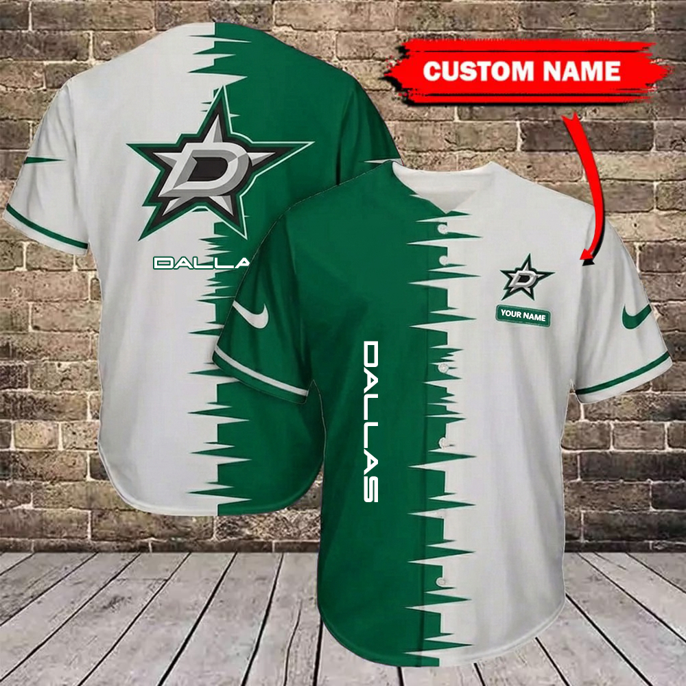 NHL x DAL Bicolour Custom Name Baseball Jersey HLP 080426 LBN