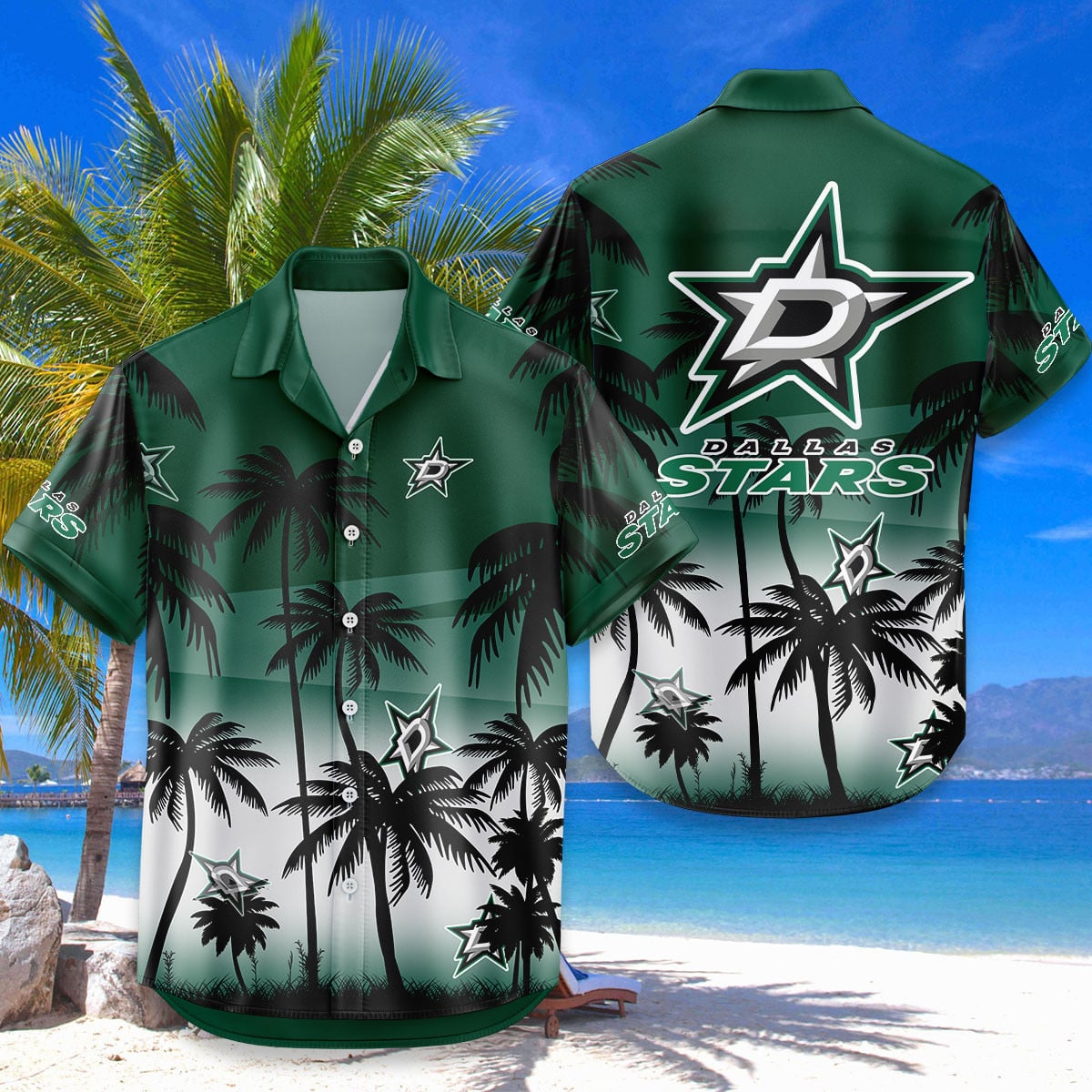 NHL x DAL Coconut Tree Hawaiian Shirt HLP 080426 HLPHUONG