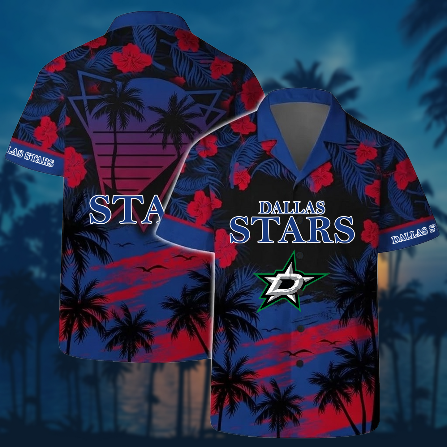 NHL x DAL Sunset Hawaiian Shirt HLP 40426 HLPHUONG