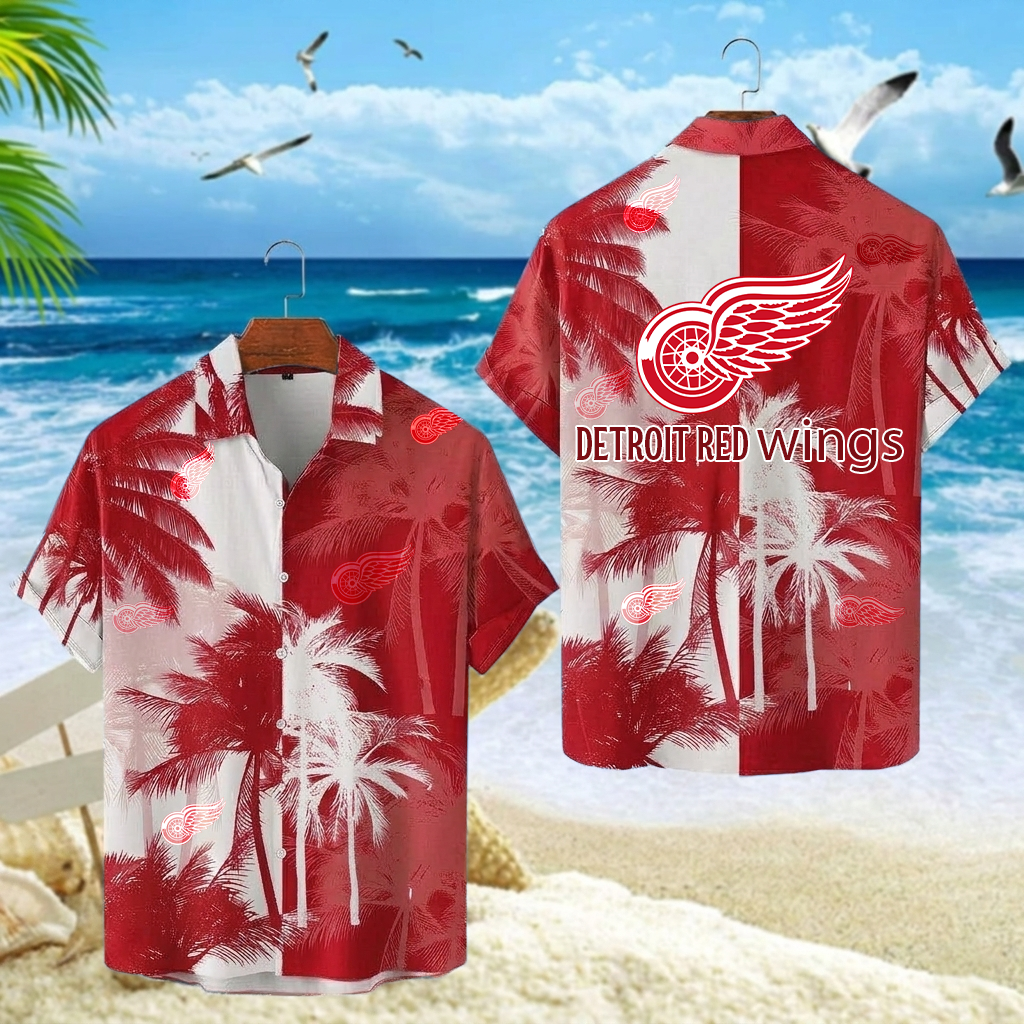 NHL x DET Palm Trees Hawaiian Shirt HLP 30426 LBN