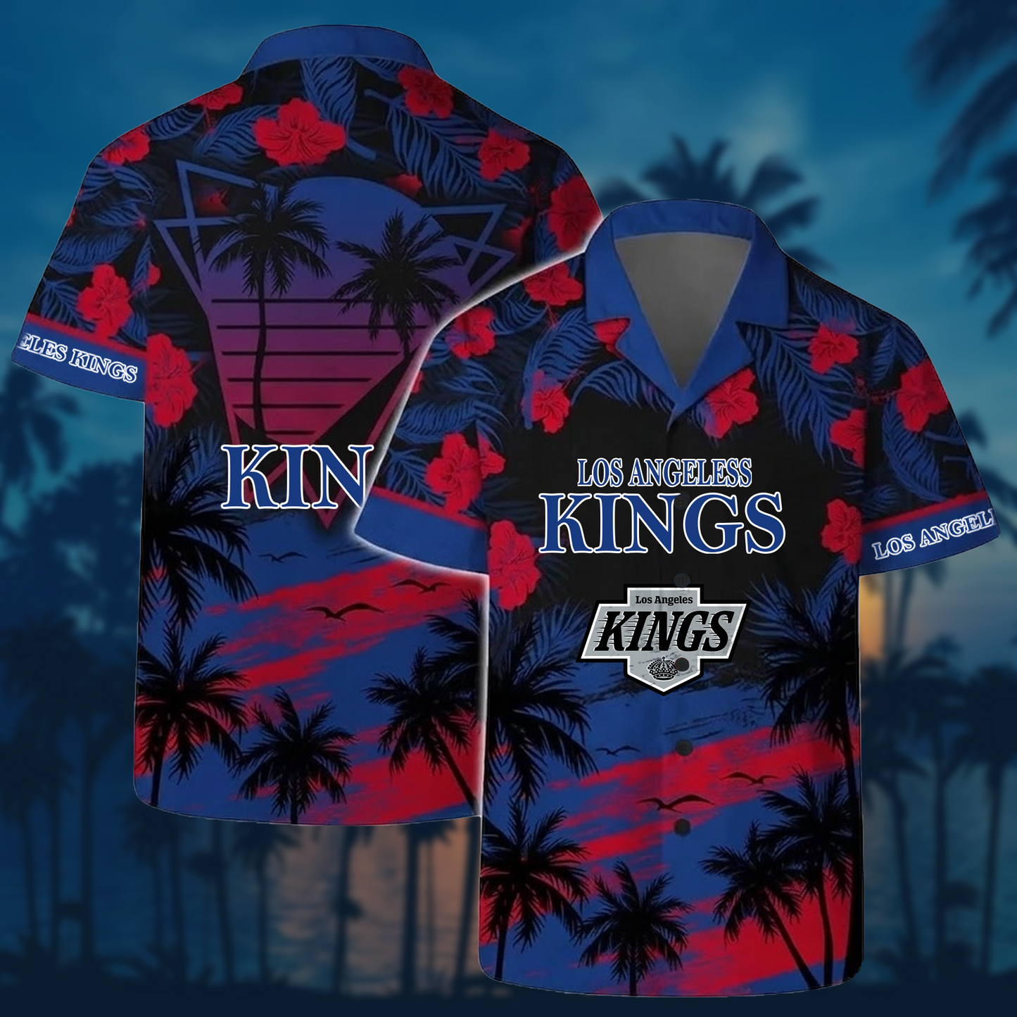 NHL x LAK Sunset Hawaiian Shirt HLP 40426 HLPHUONG