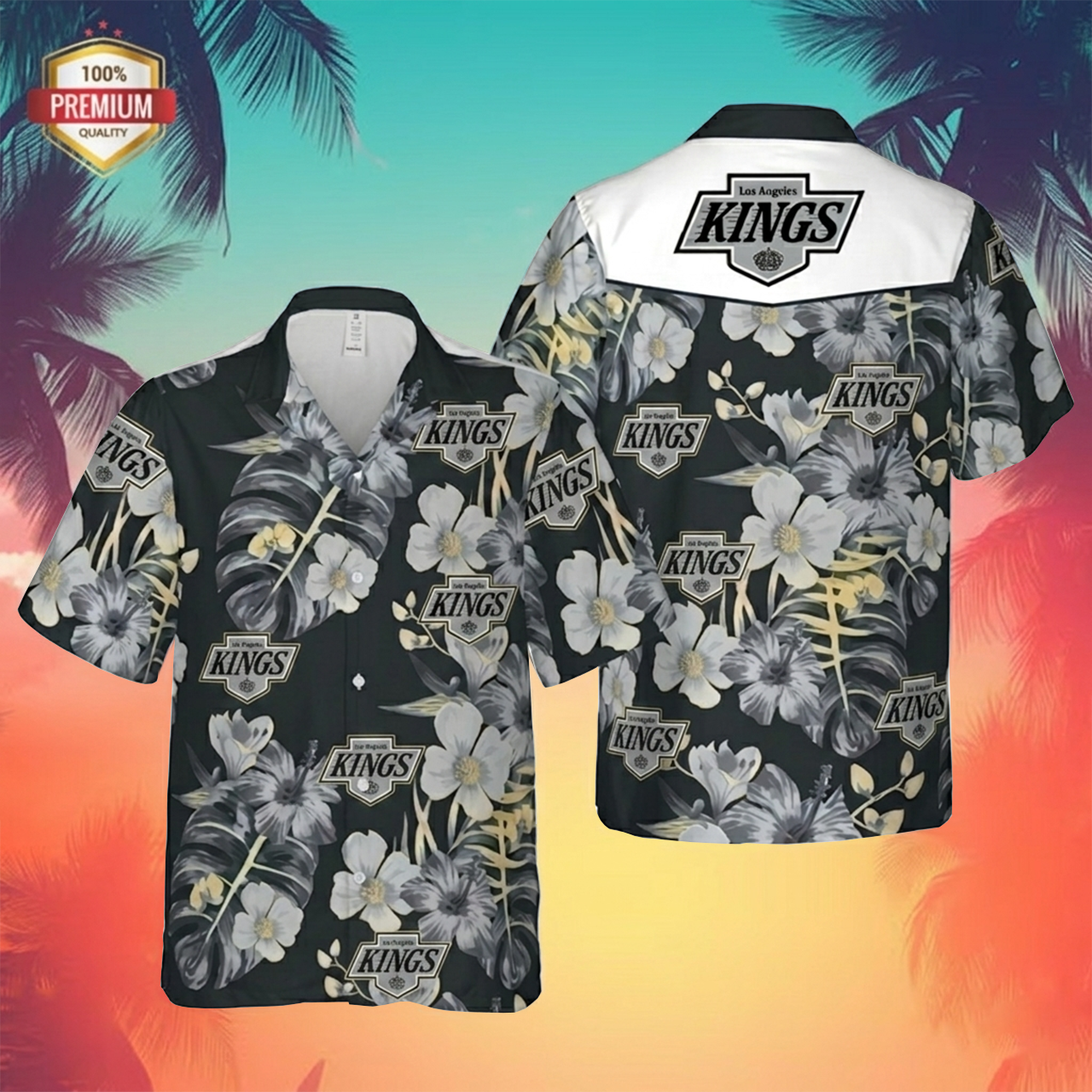 NHL x LAK Tropical Hawaiian Shirt HLP 60426 LBN