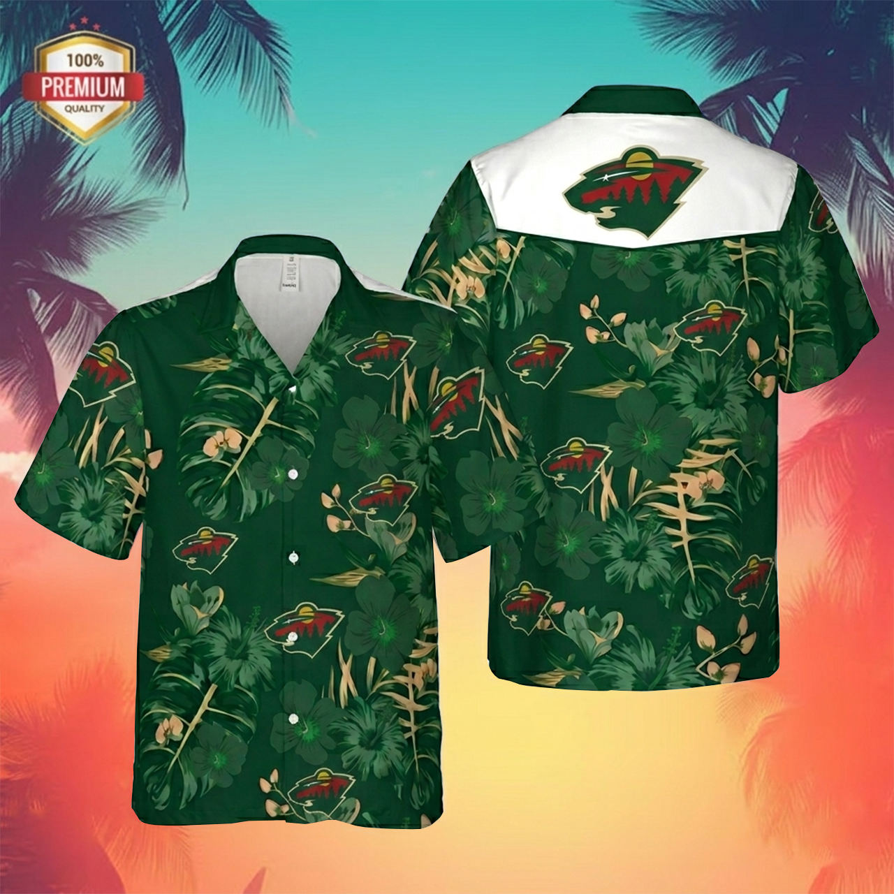 NHL x MIN Tropical Hawaiian Shirt HLP 60426 LBN