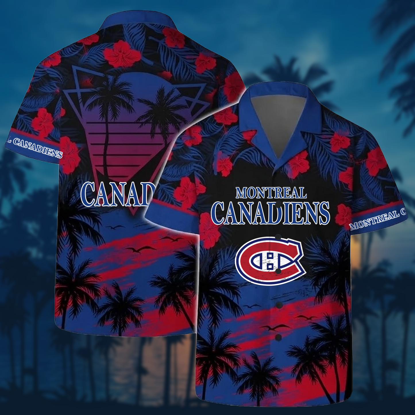NHL x MON Sunset Hawaiian Shirt HLP 40426 HLPHUONG