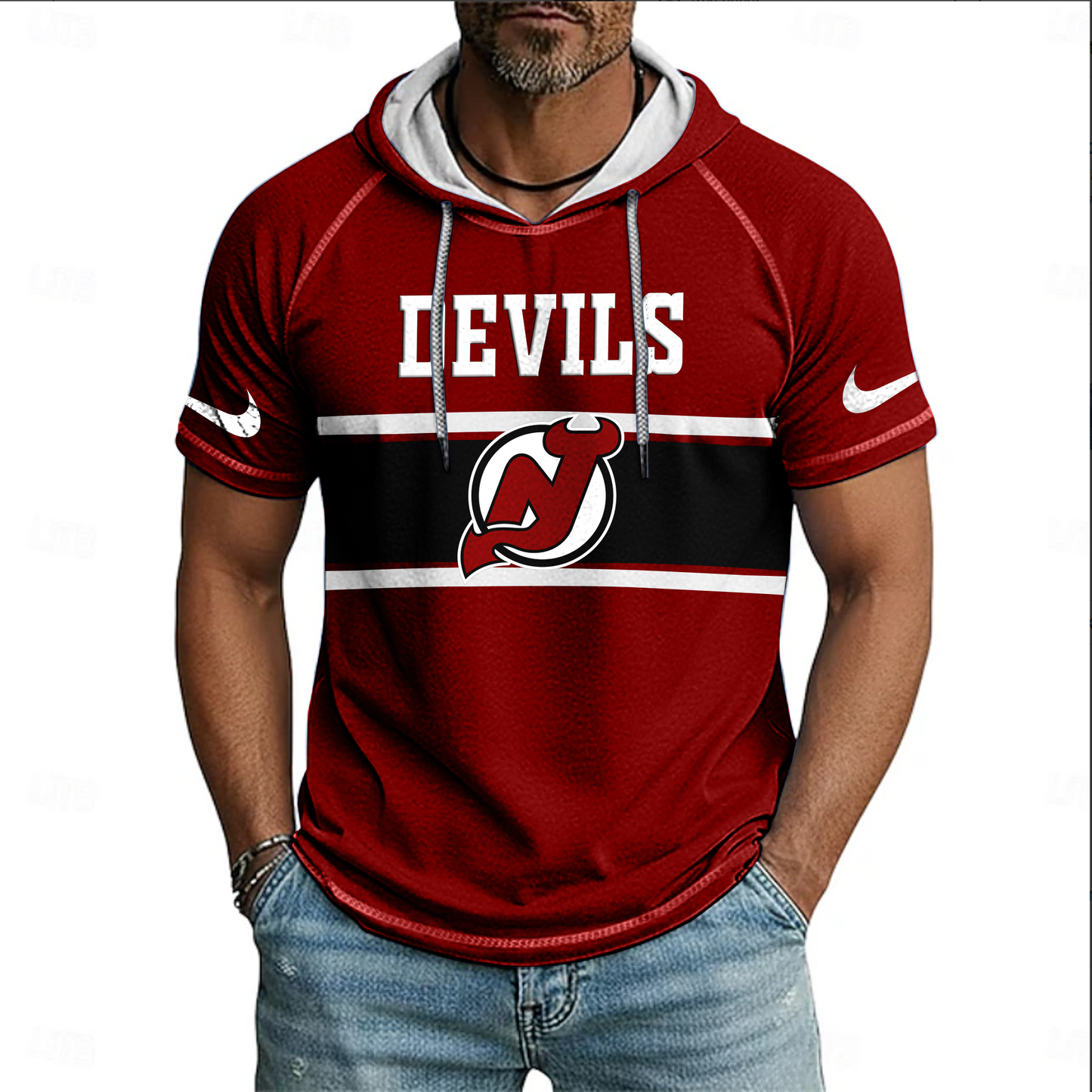 NHL x NJ Hooded Short Sleeve Shirt HLP 070426 HLPHUONG 1