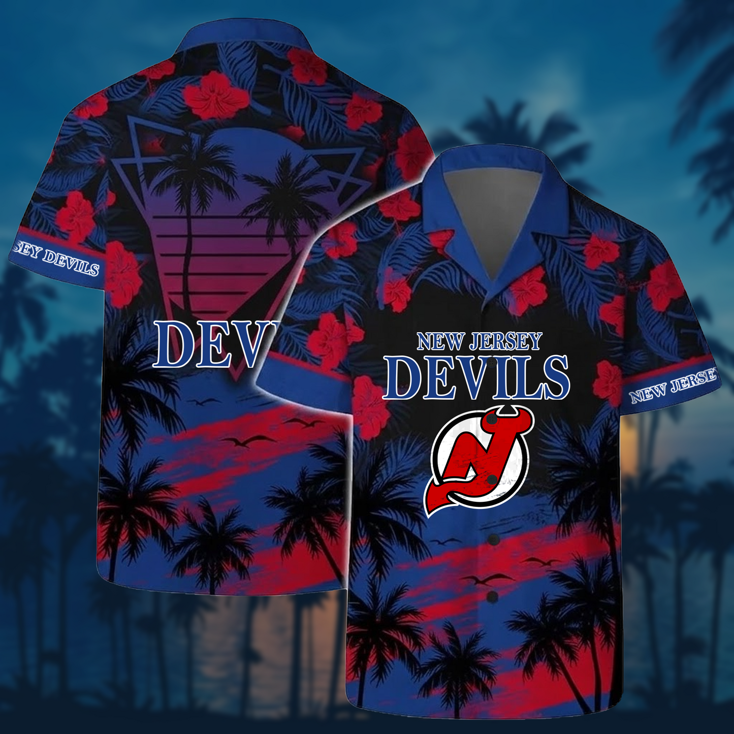 NHL x NJ Sunset Hawaiian Shirt HLP 40426 HLPHUONG
