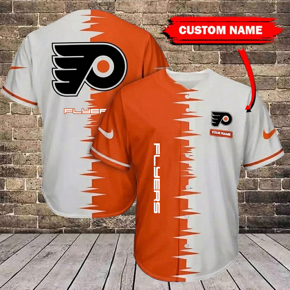 NHL x PHI Bicolour Custom Name Baseball Jersey HLP 080426 LBN