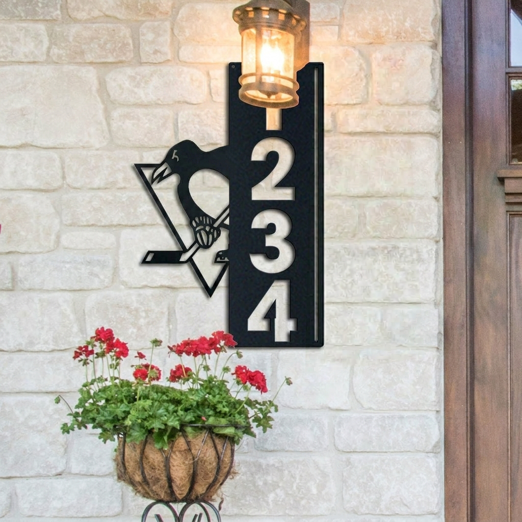 NHL x PIT Custom Address Metal Sign HLP 40526 LBN