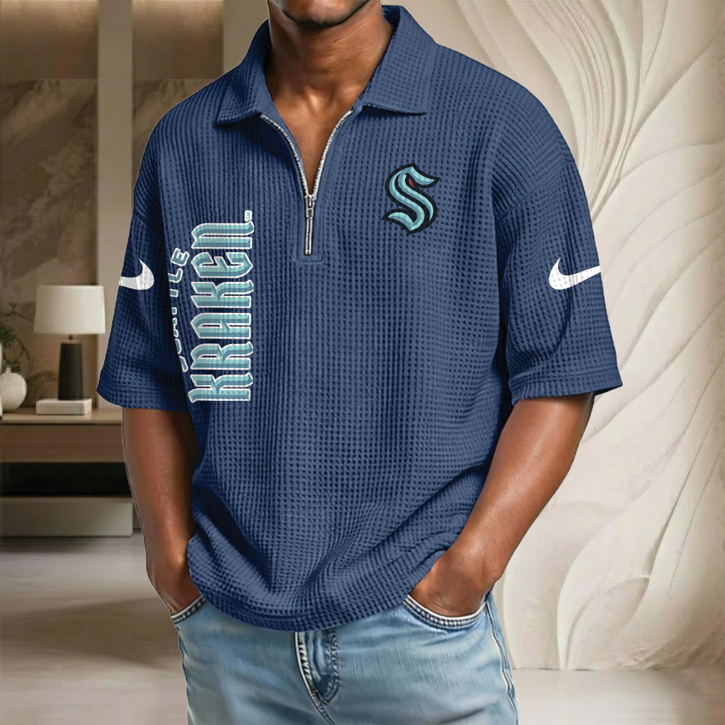 NHL x SK Waffle Half-Zip Polo Shirt HLP 070326 HLPHUONG