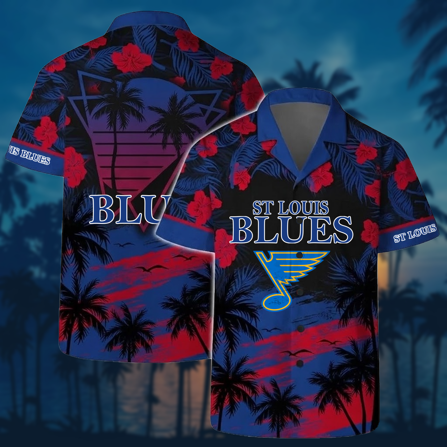 NHL x STL Sunset Hawaiian Shirt HLP 40426 HLPHUONG