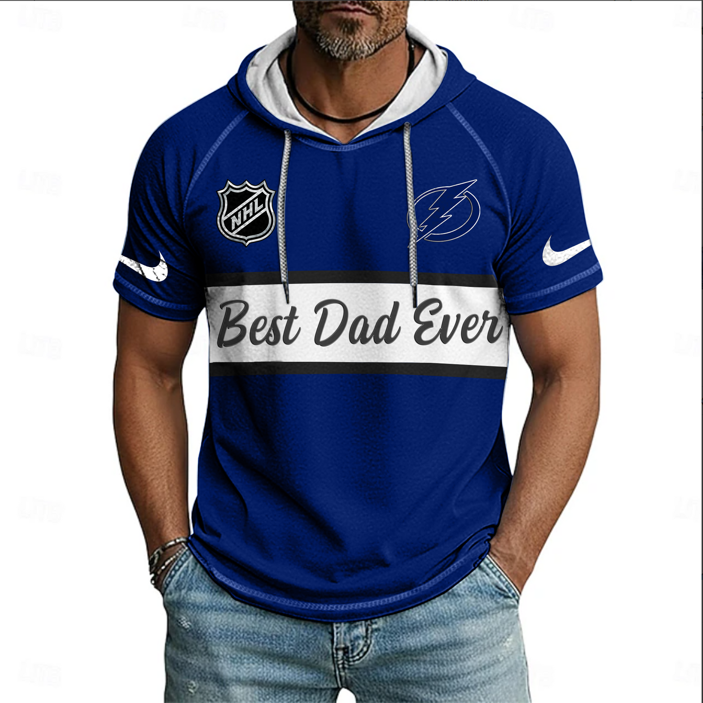 NHL x TB Best Dad Hooded Short Sleeve Shirt HLP 220426 HLPHUONG