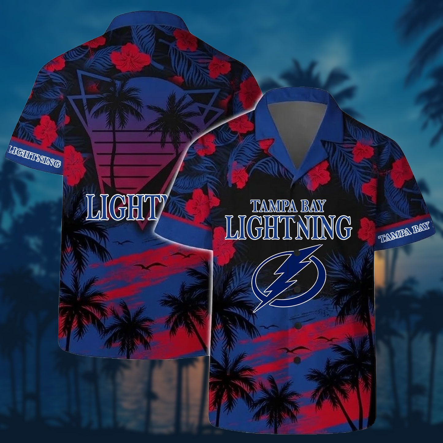 NHL x TB Sunset Hawaiian Shirt HLP 40426 HLPHUONG