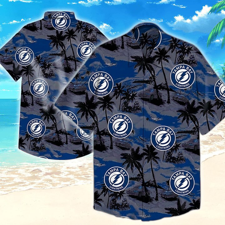 NHL x TB Team Tropical Pattern Hawaiian Shirt HLP 50426 LBN
