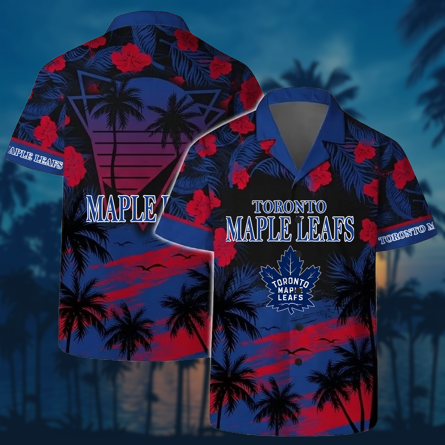 NHL x TOR Sunset Hawaiian Shirt HLP 40426 HLPHUONG