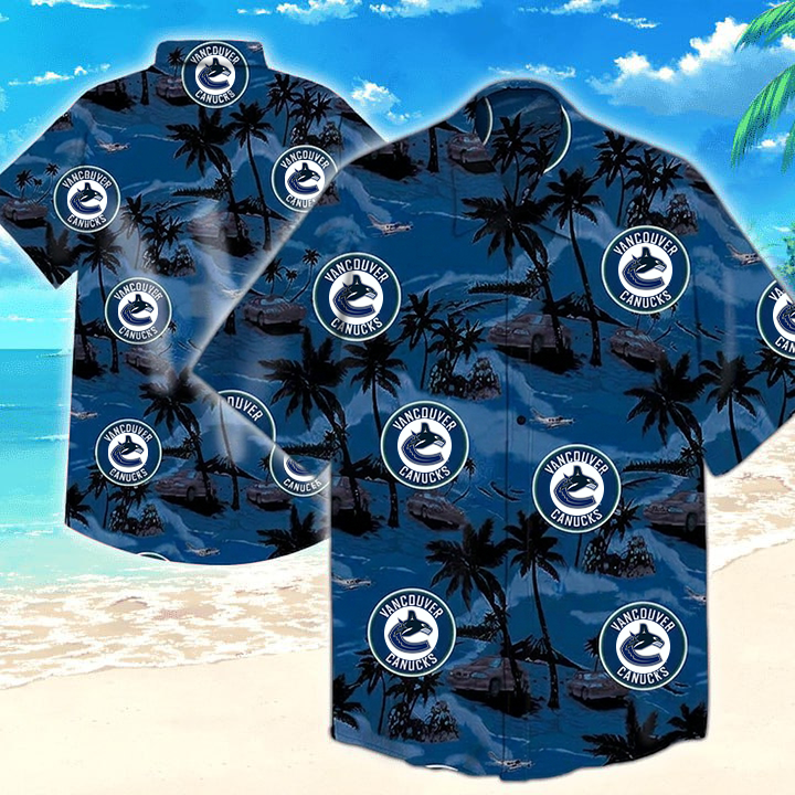NHL x VAN Team Tropical Pattern Hawaiian Shirt HLP 50426 LBN