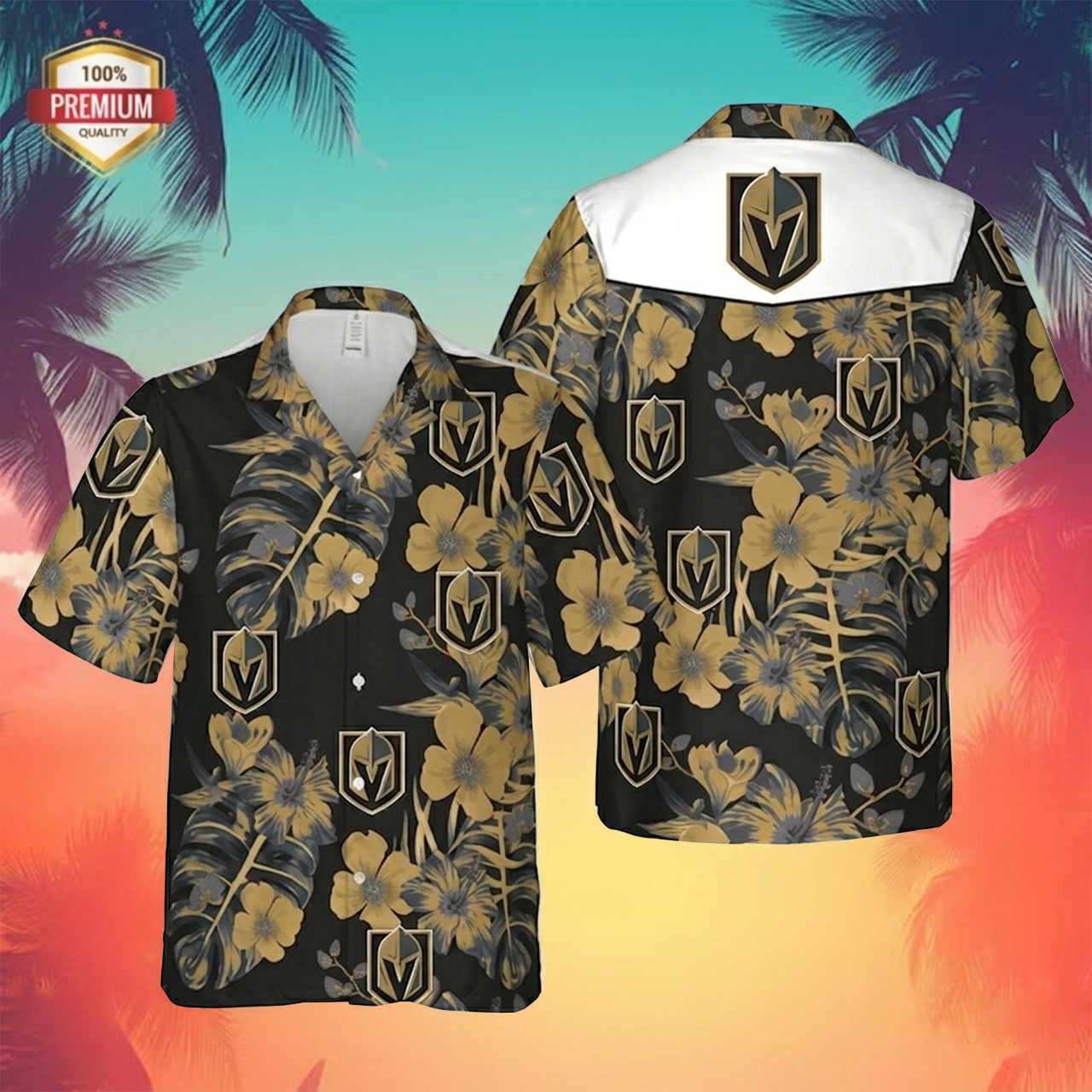 NHL x VEG Tropical Hawaiian Shirt HLP 60426 LBN