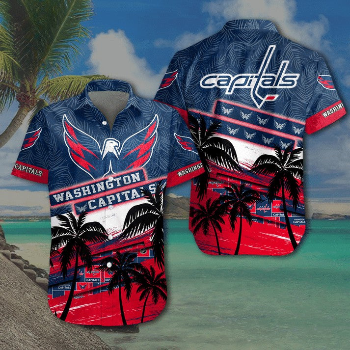 NHL x WAS Coconut Tree Hawaiian Shirt HLP 00426 LBN