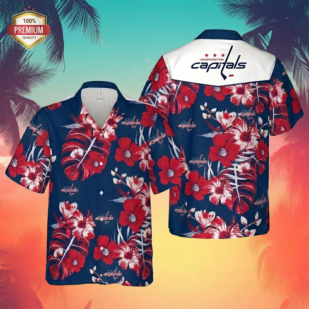NHL x WAS Tropical Hawaiian Shirt HLP 60426 LBN