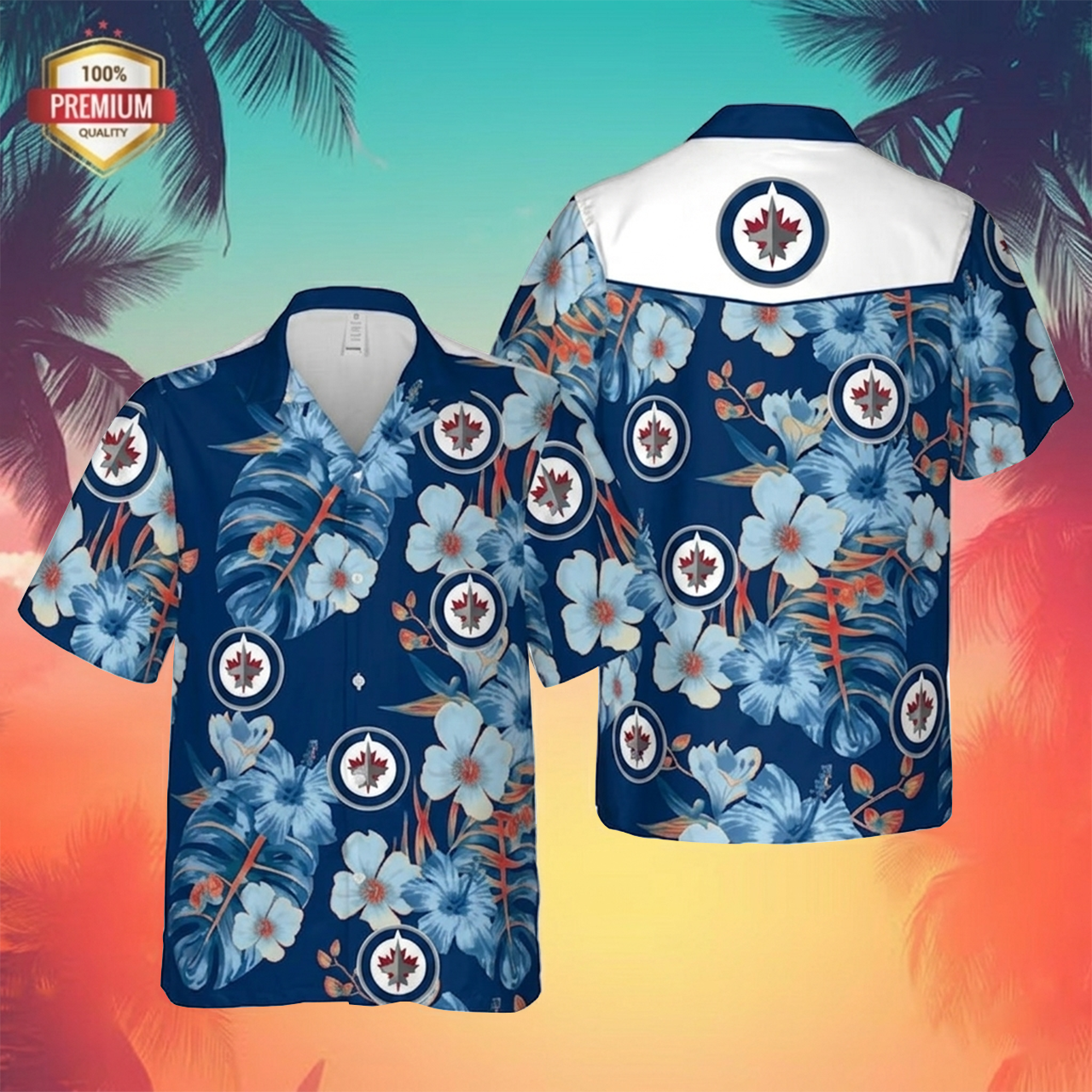 NHL x WIN Tropical Hawaiian Shirt HLP 60426 LBN