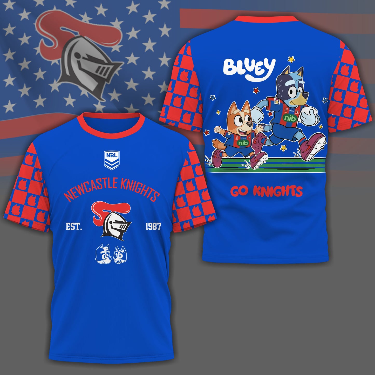NK x NRL Premium Bluey 3D Shirt DDT TTTZ