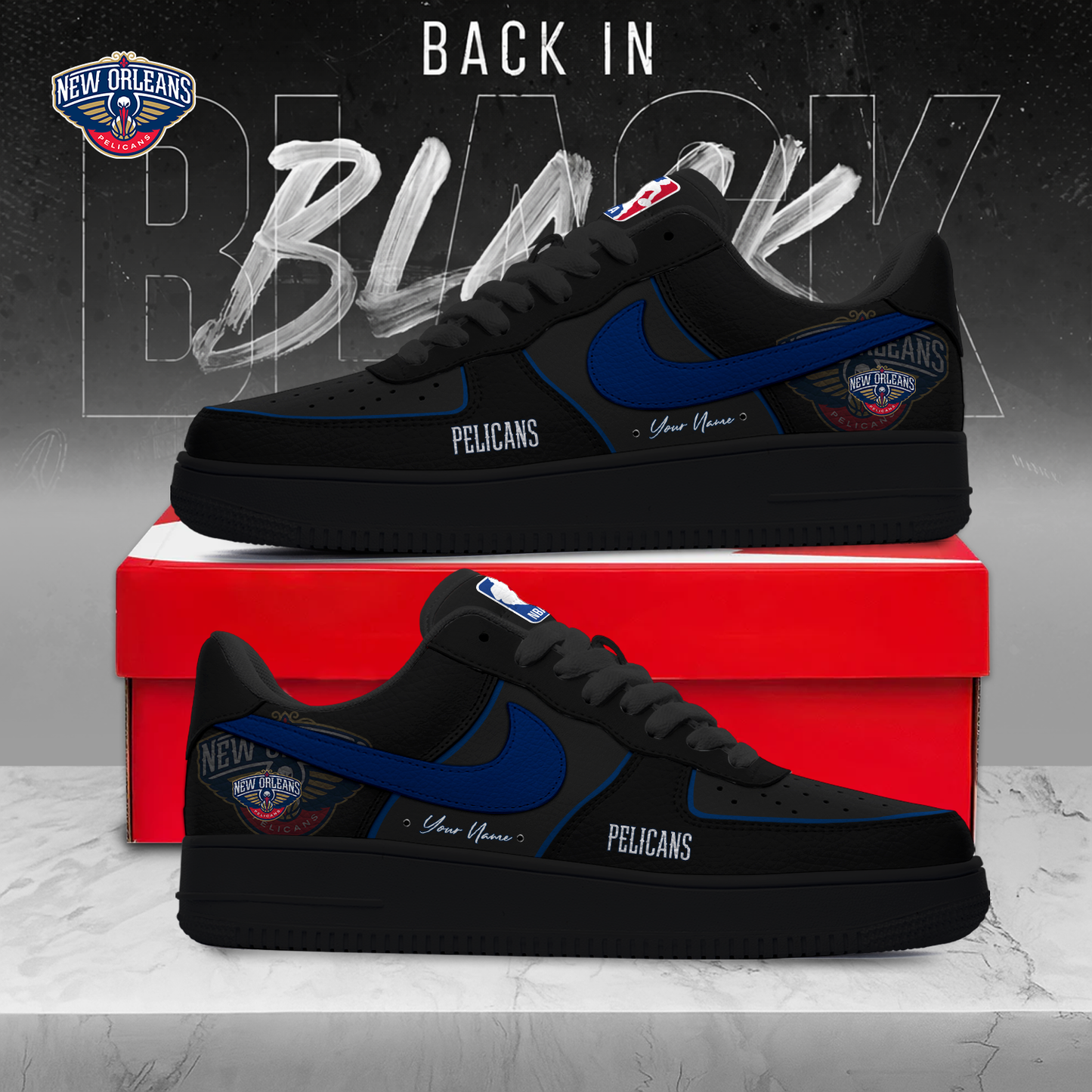 NOP x MLB 2025 Back In Black AF1 Sneakers DDT NTL