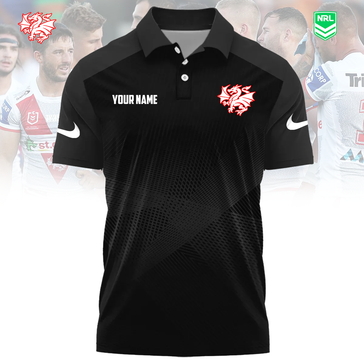 NRL x GID Sport Custom Name Premium Polo Shirt HLP 090426 HLPHUONG