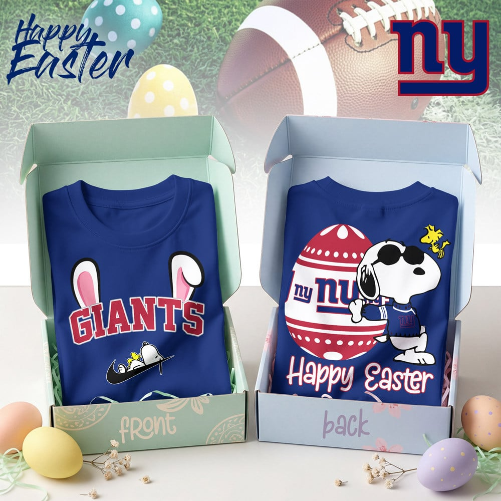 NYG Premium NFL Happy Snoopy Easter T-shirt DDT NTL